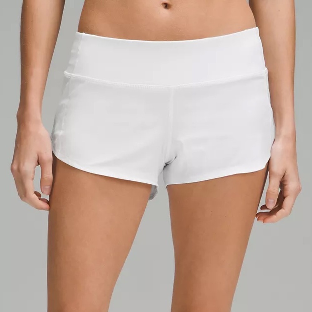 Lululemon Speed Up Low-Rise Lined Short 2.5" Women's White Size 0 zero